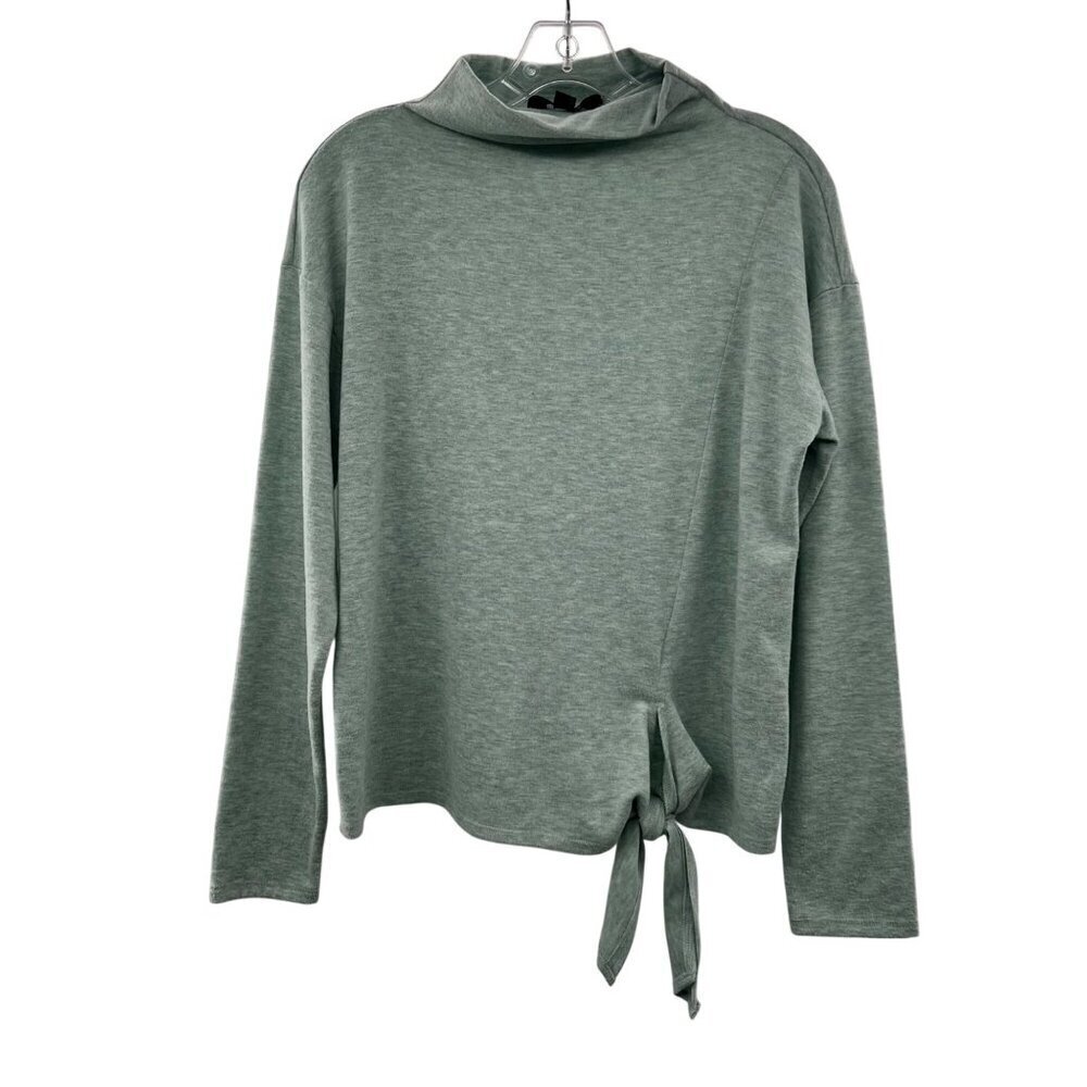 Simply Vera Vera Wang Mock Neck Pullover Knotted Hem Green Size Medium Soft